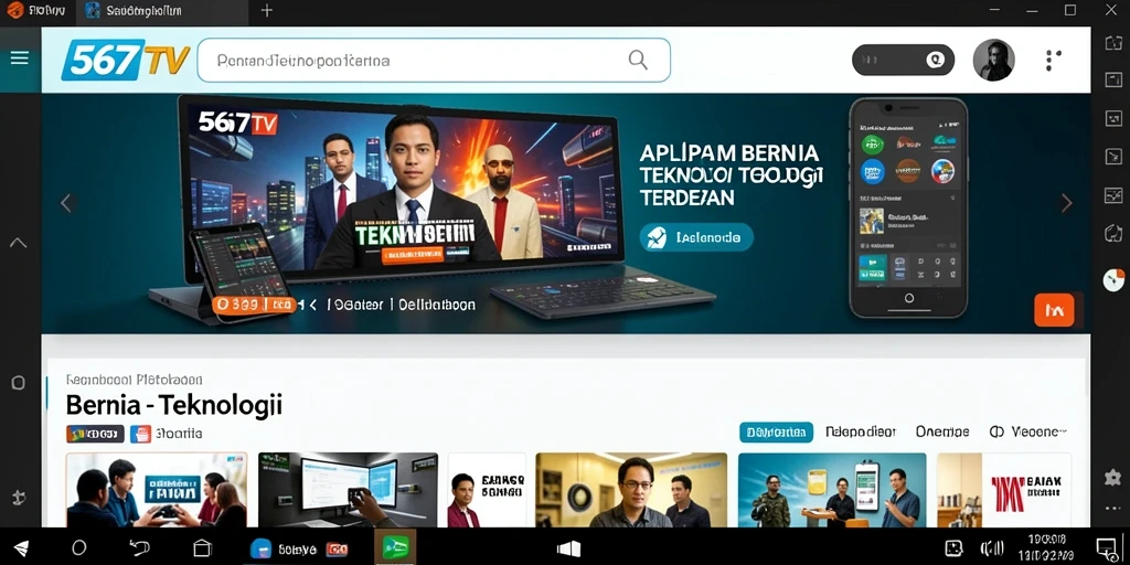 Tampilan antarmuka aplikasi 567TV yang modern dan informatif.