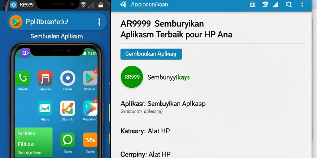 Antarmuka aplikasi RR999 untuk menyembunyikan aplikasi dengan mudah.