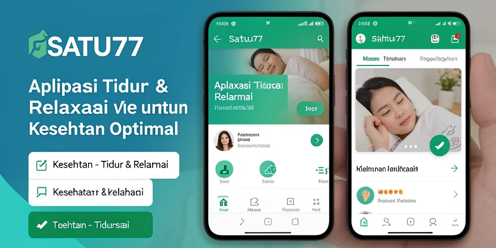 Antarmuka SATU77 menampilkan pilihan suara relaksasi yang menenangkan.