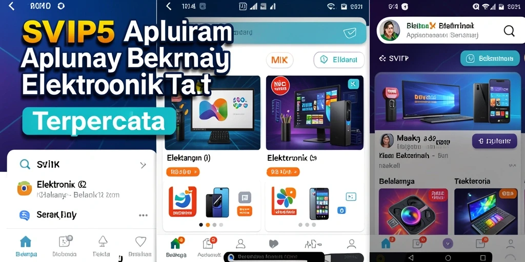 Screenshot aplikasi SVIP5 dengan tampilan antarmuka produk elektronik.