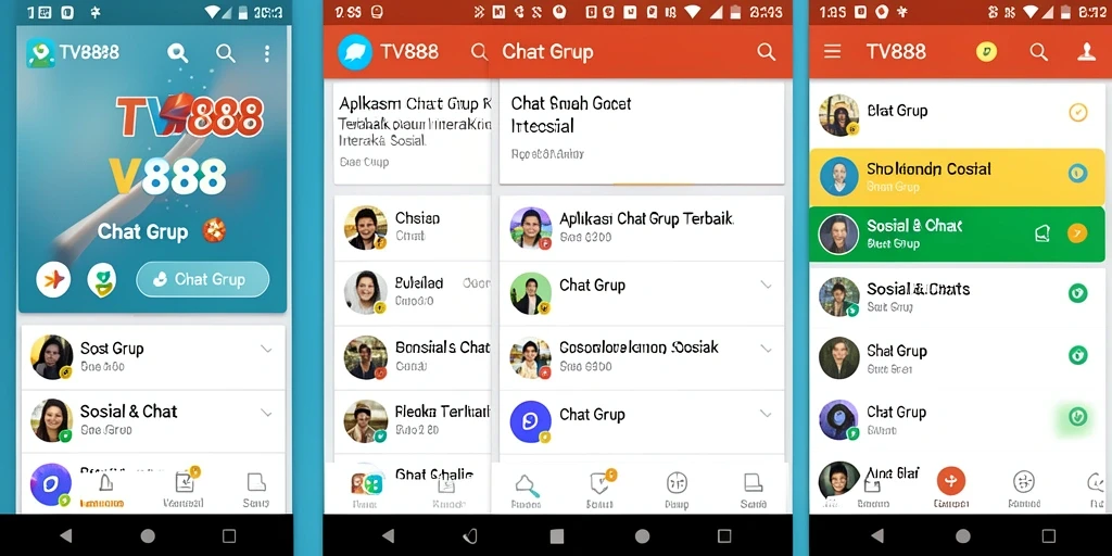 Tampilan antarmuka grup TV888 yang menarik dan fungsional.